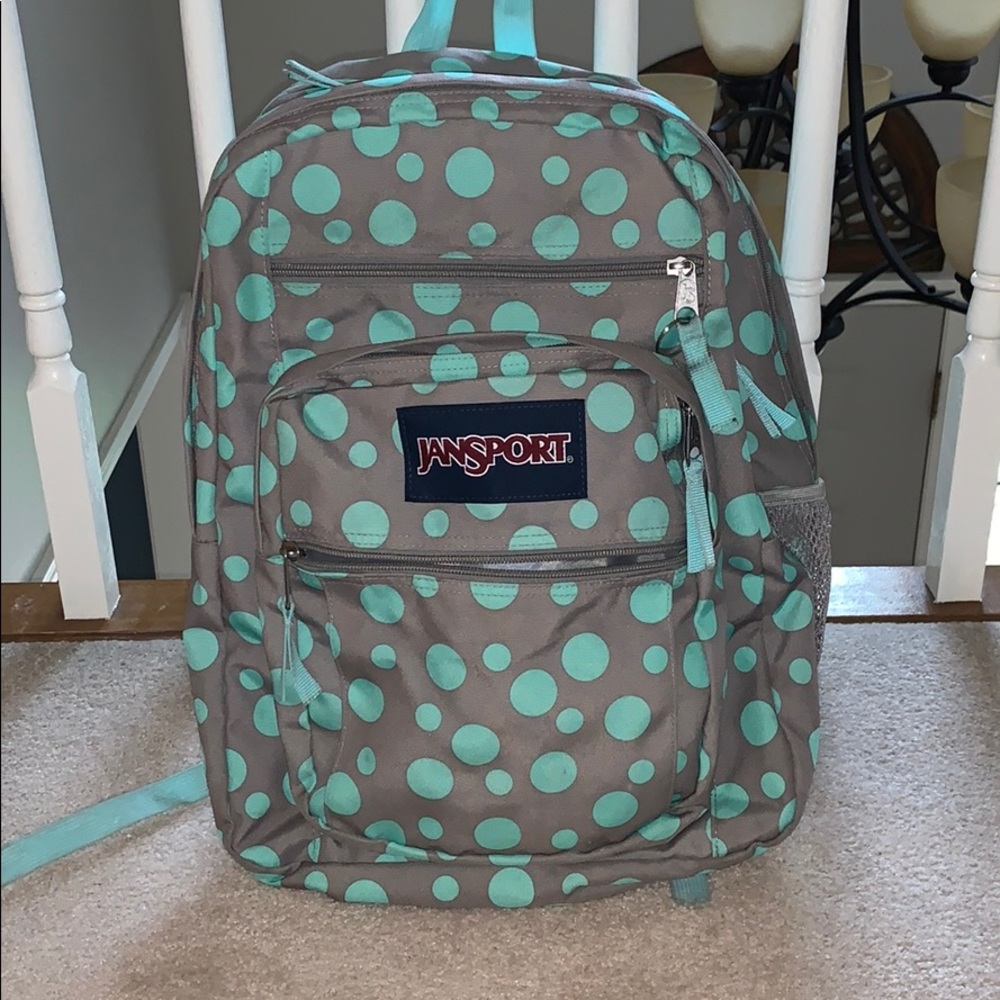 JanSport “big student” backpack- mint and grey